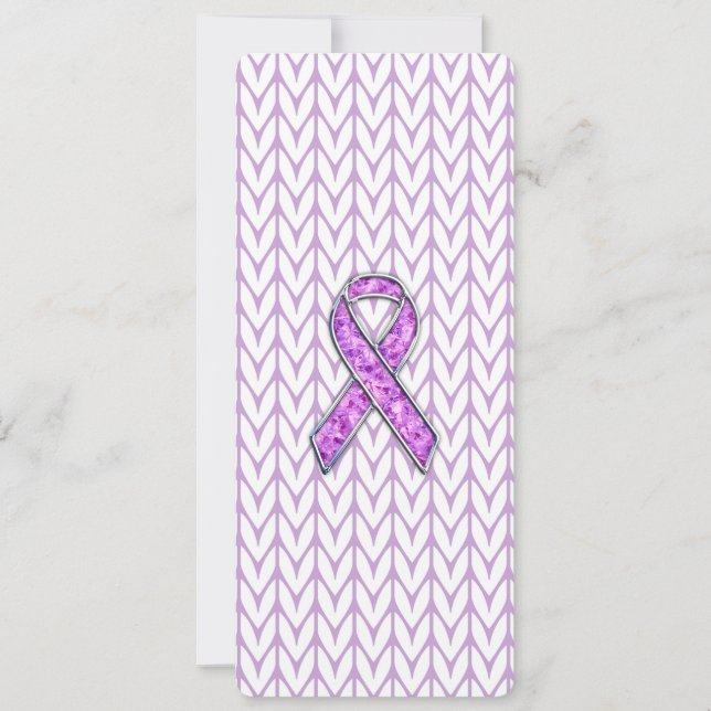 Chrome Style Crystal Pink Ribbon Awareness Knit (Front)