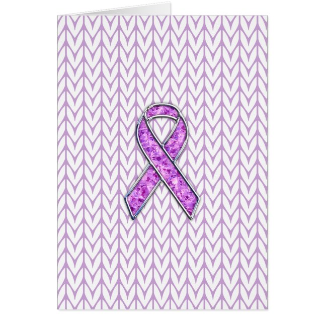 Chrome Style Crystal Pink Ribbon Awareness Knit (Front)