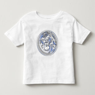 Chrome style Dragon badge on Carbon Fibre Print Toddler T-Shirt