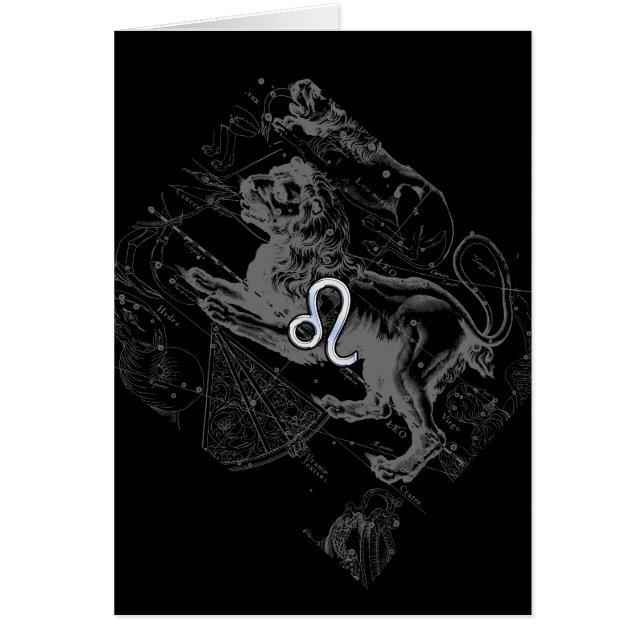 Chrome Style Leo Zodiac Map Hevelius 1690 (Front)