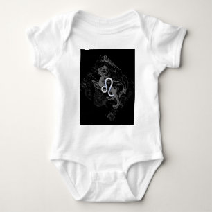 Chrome Style Leo Zodiac Sign on Hevelius Baby Bodysuit