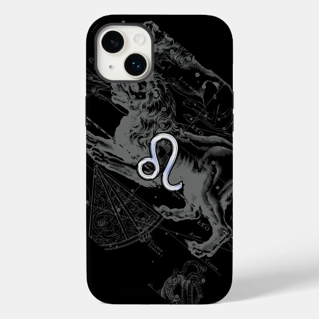 Chrome Style Leo Zodiac Sign on Hevelius Case-Mate iPhone Case (Back)