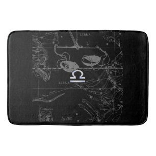 Chrome Style Libra Zodiac Sign on Hevelius Bath Mat
