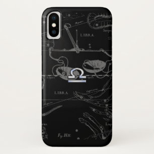 Chrome Style Libra Zodiac Sign on Hevelius iPhone X Case