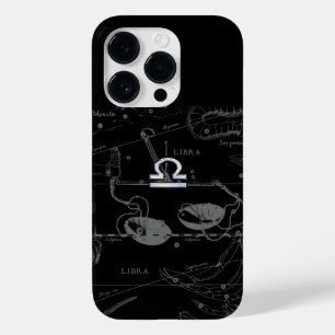 Chrome Style Libra Zodiac Sign on Hevelius Case-Mate iPhone 14 Pro Case
