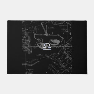 Chrome Style Libra Zodiac Sign on Hevelius Doormat