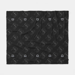 Chrome Style Libra Zodiac Sign on Hevelius Fleece Blanket