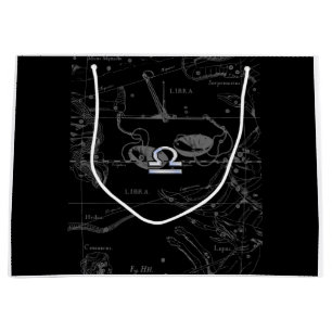 Chrome Style Libra Zodiac Sign on Hevelius Large Gift Bag
