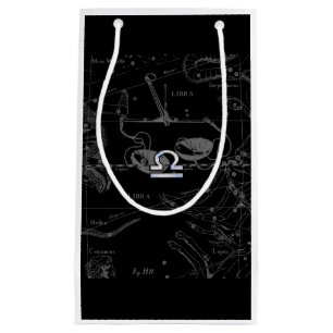 Chrome Style Libra Zodiac Sign on Hevelius Small Gift Bag