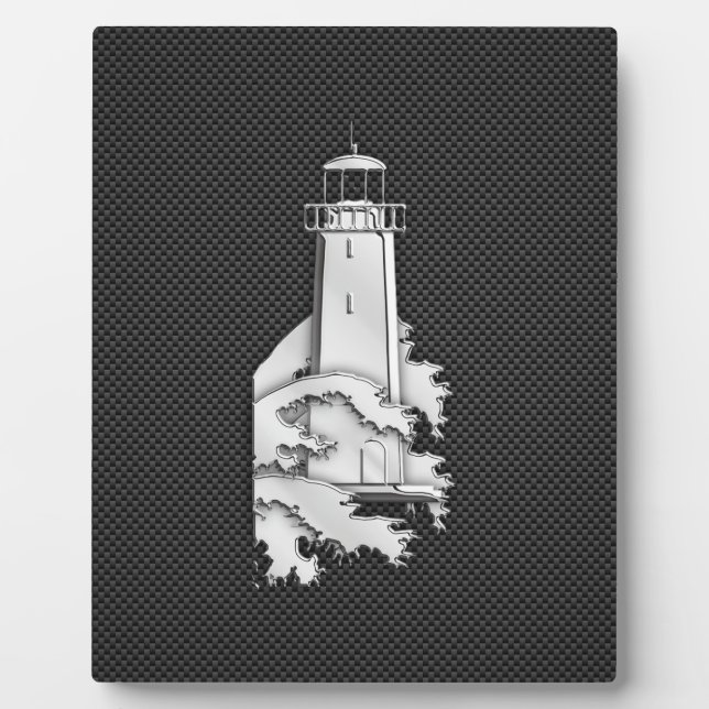 Chrome Style Lighthouse on Carbon Fibre Plaque (Front)