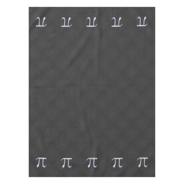 Chrome Style Pi Symbol on Carbon Fibre Print Tablecloth (Front)