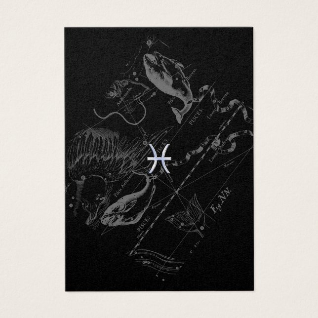 Chrome Style Pisces Zodiac Symbol on Hevelius (Front)