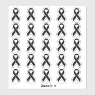 Chrome Style Print Black Ribbon Awareness