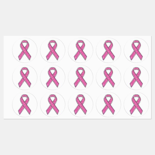 Chrome Style Print Pink Ribbon Awareness (Sheet)