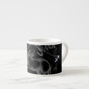 Chrome Style Sagittarius Zodiac Sign on Hevelius Espresso Cup