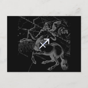 Chrome Style Sagittarius Zodiac Sign on Hevelius Postcard
