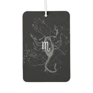 Chrome Style Scorpio Zodiac Sign on Hevelius Car Air Freshener