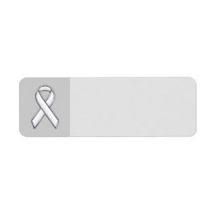 Chrome Style White Ribbon Awareness