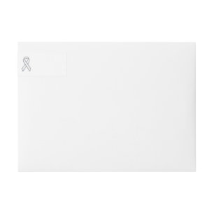 Chrome Style White Ribbon Awareness Wrap Around Label