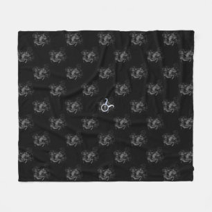 Chrome Taurus Zodiac Sign on Hevelius Style Fleece Blanket