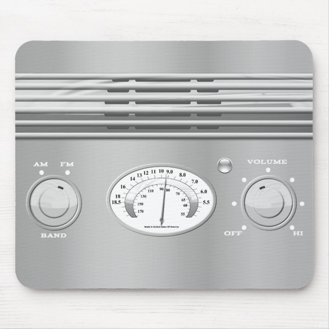 Chrome Vintage Radio Mouse Mat (Front)