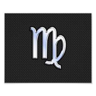 Chrome Virgo Zodiac Sign on snake skin style