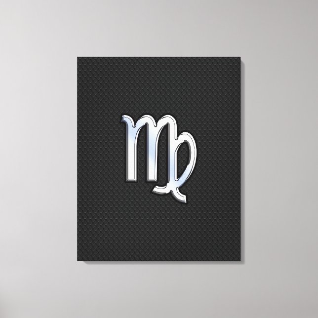 Chrome Virgo Zodiac Sign on snake skin style (Front)