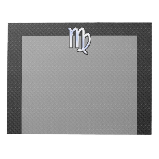 Chrome Virgo Zodiac Sign on snake skin style Notepad (Front)