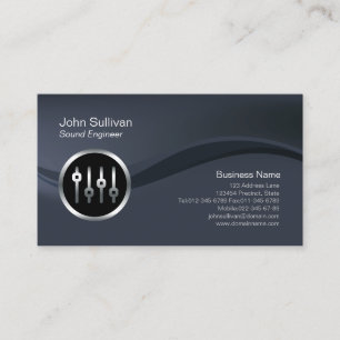 Chrome Volume Sliders Sound Engineer Business Card
