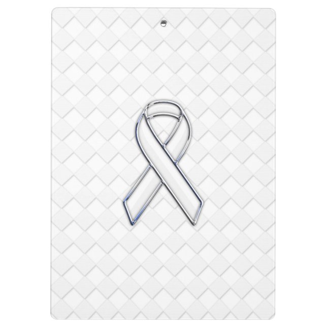 Chrome White Ribbon Awareness on Checkers Clipboard (Back)