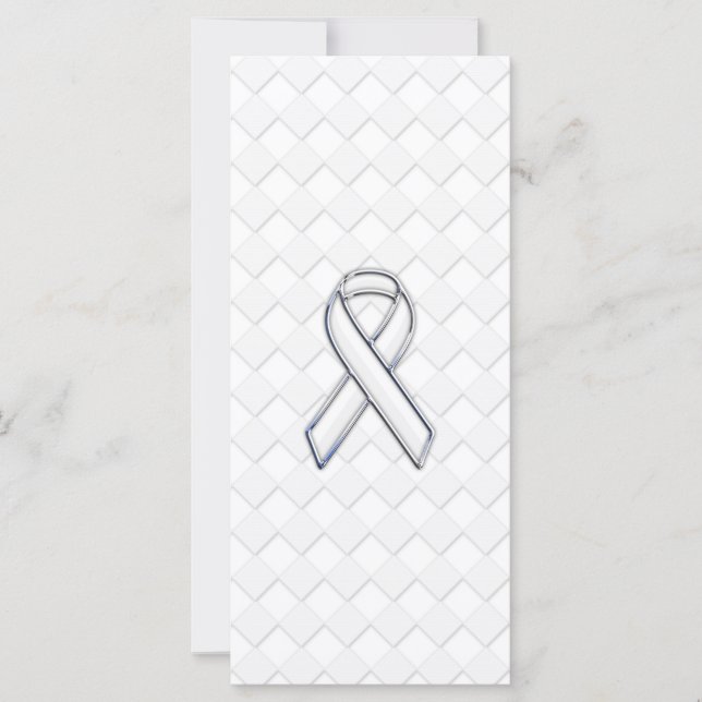 Chrome White Ribbon Awareness on Checkers Print (Front)