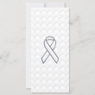 Chrome White Ribbon Awareness on Checkers Print