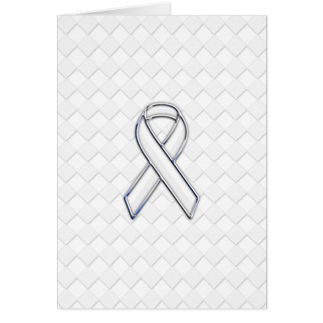 Chrome White Ribbon Awareness on Checkers Print (Front)