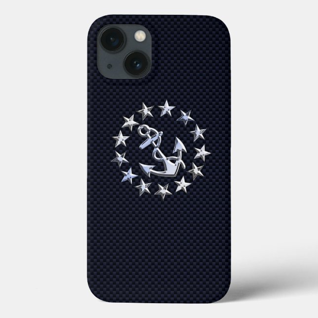 Chrome Yacht Flag on Carbon Fibre Print  Case-Mate iPhone Case (Back)
