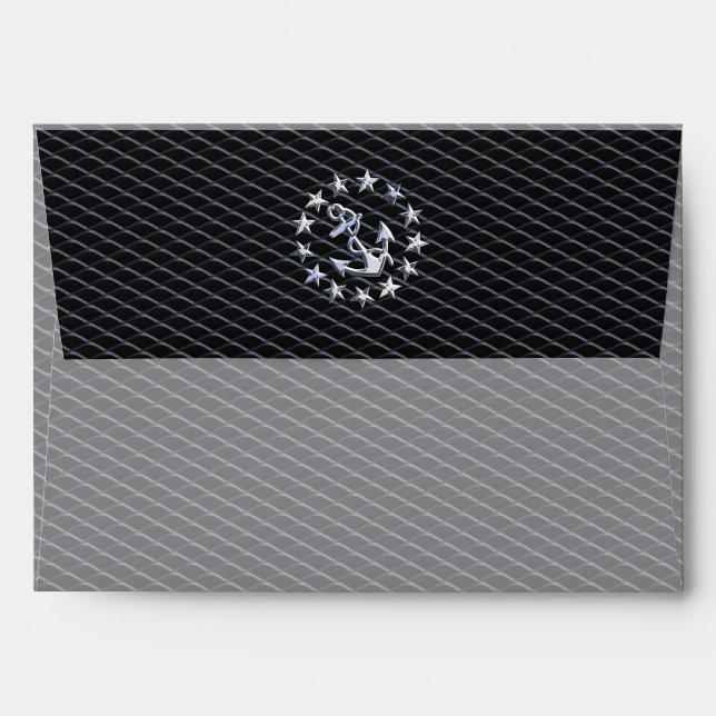 Chrome Yacht Naval Flag on Automotive Grille Print Envelopes (Back (Top Flap))
