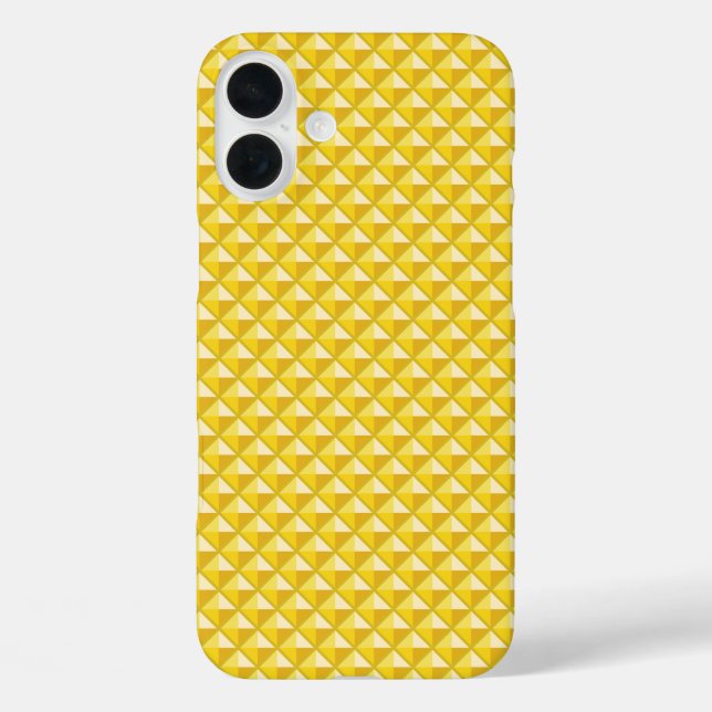 Chrome yellow, enamel look, studded grid Case-Mate iPhone case (Back)
