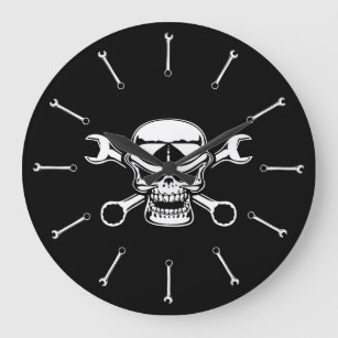 Chromeboy Cross-Wrenches Large Clock