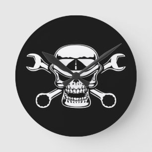 Chromeboy Cross-Wrenches Round Clock