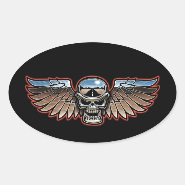 Chromeboy Wings Oval Sticker (Front)