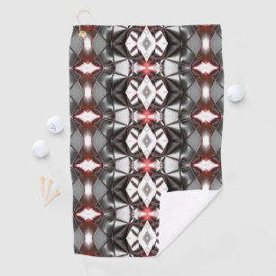 Chromed black to 'ruby' rapport, virtual shapes golf towel