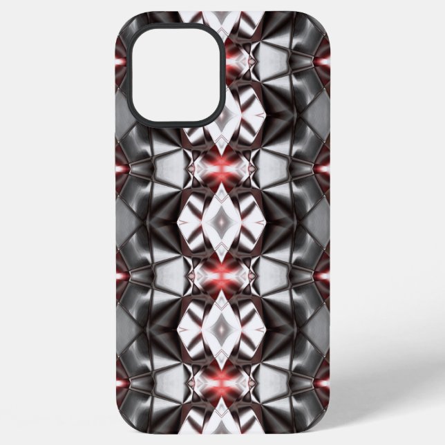 Chromed black to 'ruby' rapport, virtual shapes iPhone case (Back)