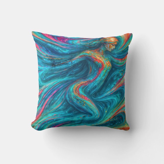 “Chromisca” - Fluid Enchantress Portrait Cushion (Front)
