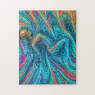 “Chromisca” - Fluid Enchantress Portrait Jigsaw Puzzle