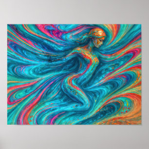 “Chromisca” - Fluid Enchantress Portrait Poster