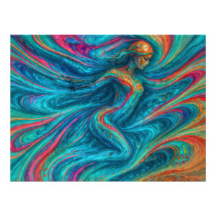 “Chromisca” - Fluid Enchantress Portrait Poster