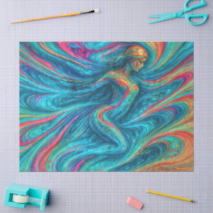 “Chromisca” - Fluid Enchantress Portrait Tissue Paper