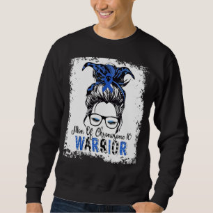 Chromosome 10  Warrior Mum Blue Ribbon Awareness Sweatshirt