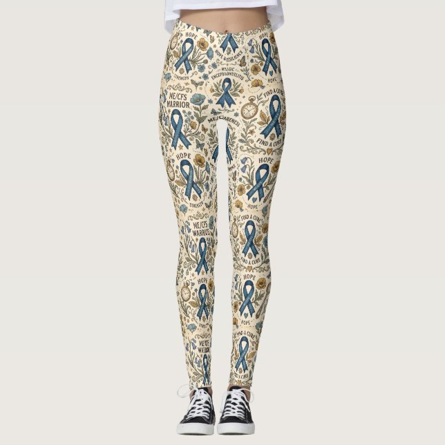 Chronic Fatigue ME/CFS Warrior Leggings (Front)
