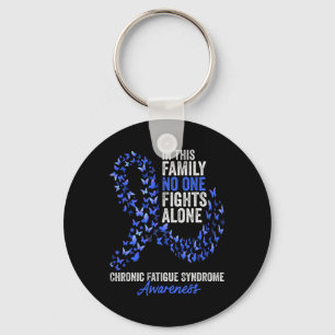 Chronic Fatigue Syndrome Awareness Month Blue Ribb Key Ring