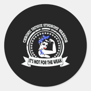 Chronic Fatigue Syndrome Warrior Blue Ribbon Aware Classic Round Sticker